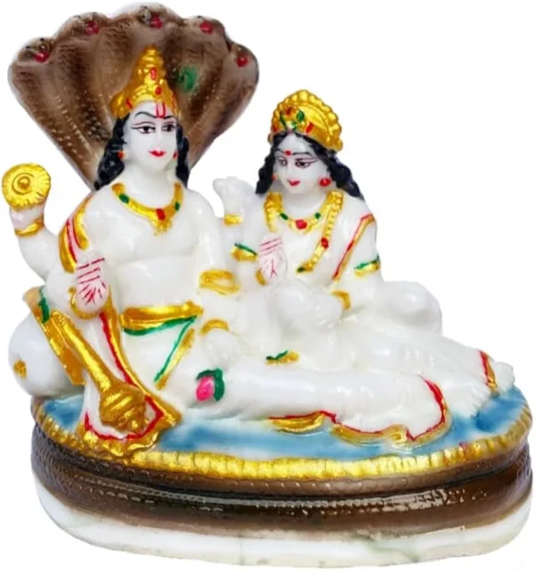 Vishnu Ji with Devi Laxmi (Marble Dust)