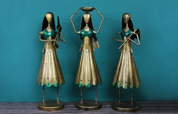 Three Ghagra Doll Sets: Classic Artistry for Your House