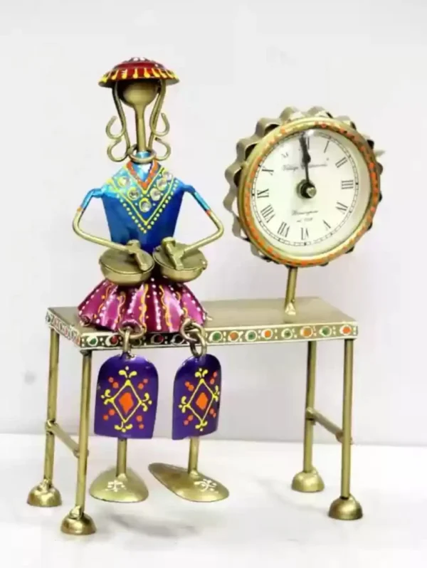 Sitting Doll with Clock – A Timeless Decorative Accent