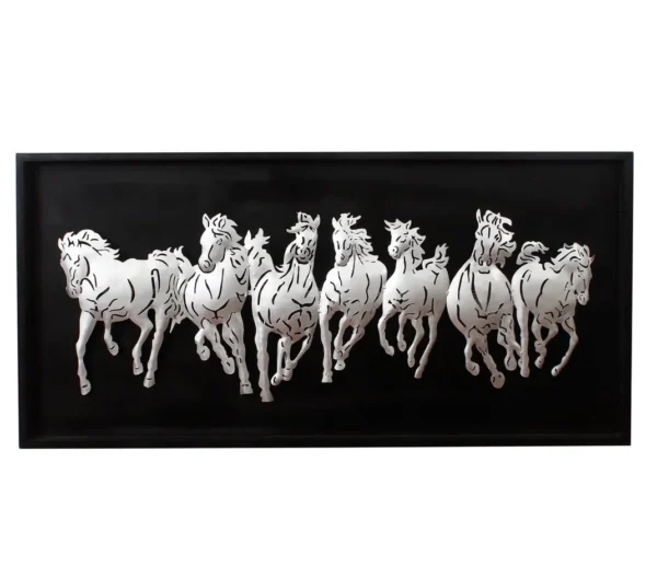 White horse on a wooden base