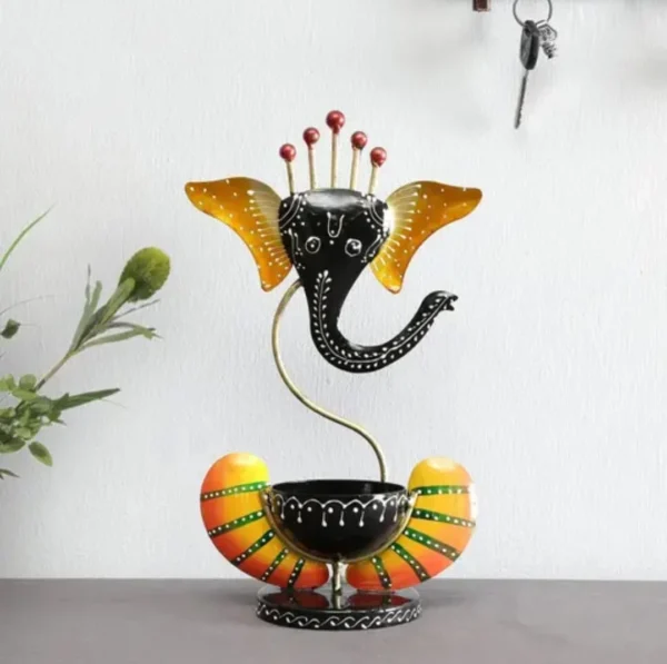Yellow Ganesha Diya – Divine Home Decor