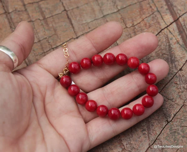 Red Coral Bracelet - Image 3